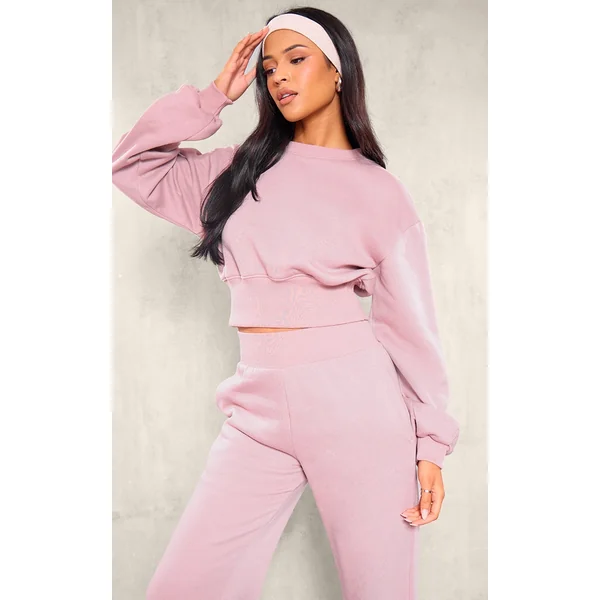 Tall Mauve Crop Oversized Sweatshirt