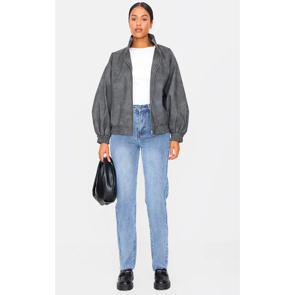 Tall Mid Blue Wash High Waist Long Leg Straight Leg Jeans