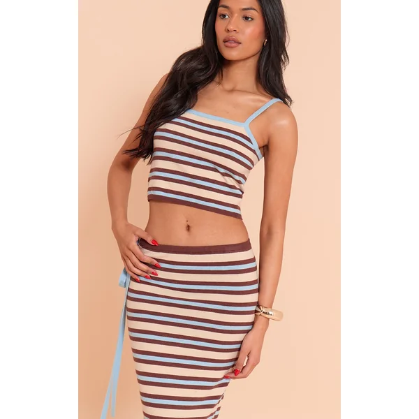 Tall Multi Stripe Knit Crop Top