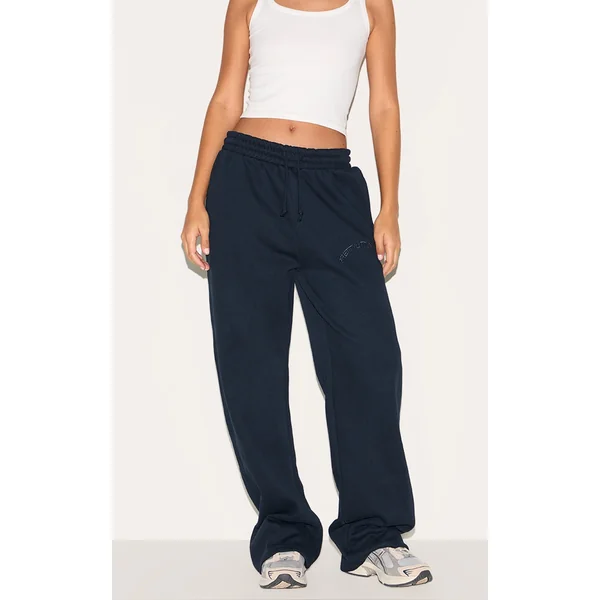 Tall Navy Drawstring Wide Leg Sweatpants