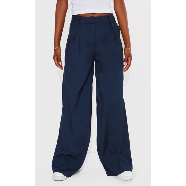 Tall Navy High Waisted Wide Leg Pants