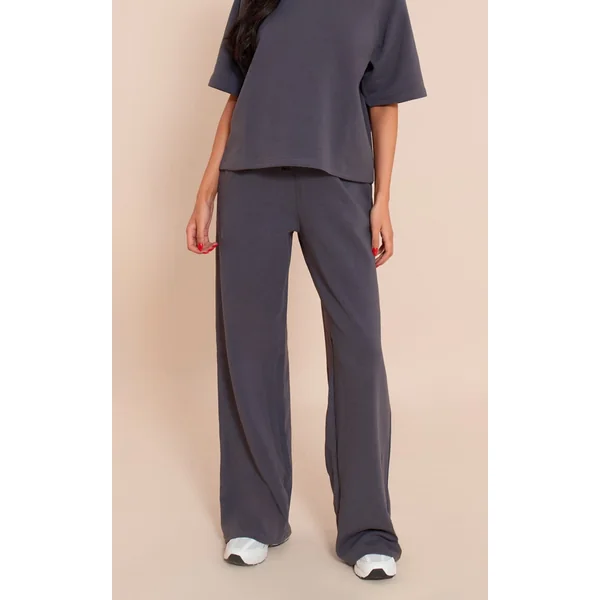 Tall Navy Interlock Wide Leg Sweatpants