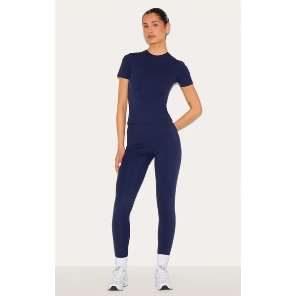 Tall Navy Sculpt High Waisted Gym Leggings