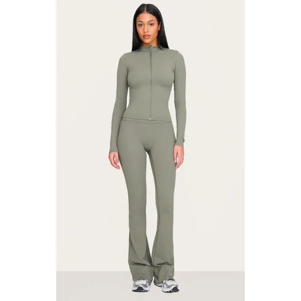 Tall Olive Sculpt High Waisted Flared Yoga Pants