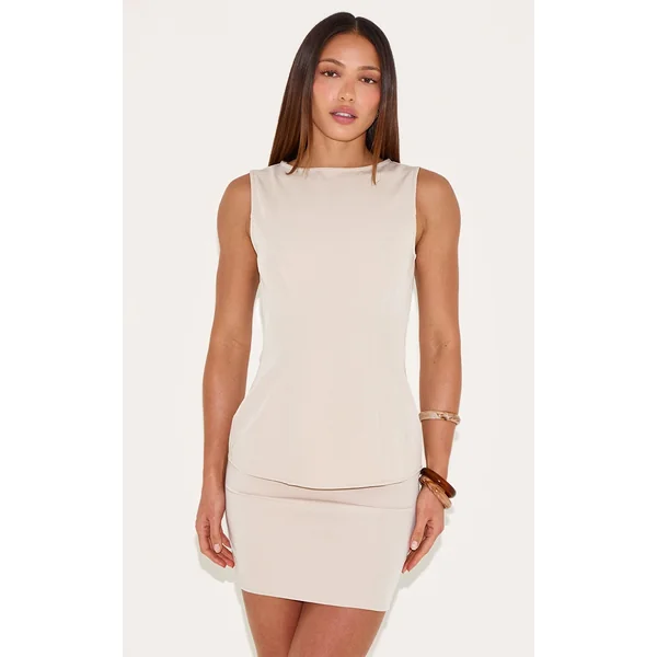 Tall Sand Woven Sleeveless Top