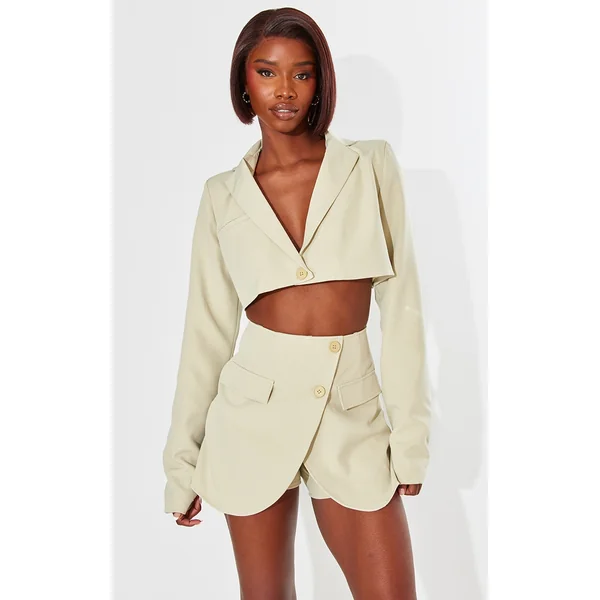 Tall Stone Cropped Blazer Jacket