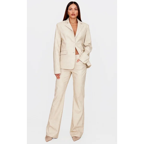 Tall Stone Faux Leather Flared Pants