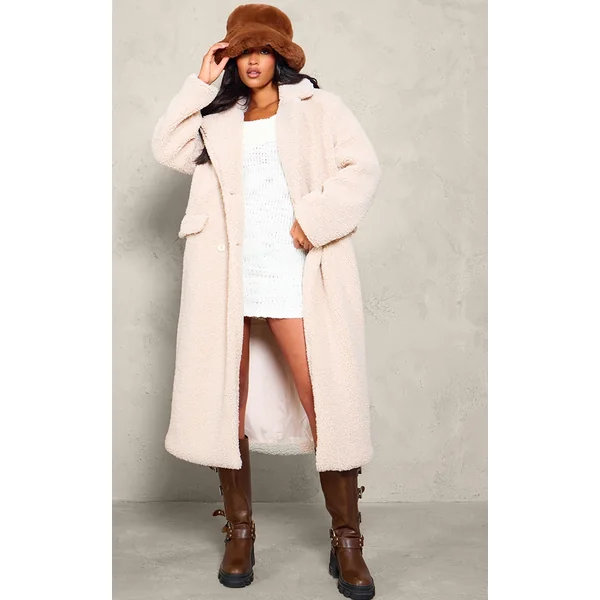 Tall Stone Longline Borg Coat
