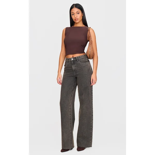 Tall Vintage Brown Low Waist Wide Leg Jeans