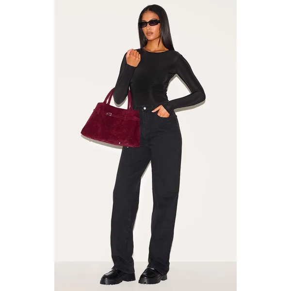 Tall Washed Black Straight Leg Denim Jeans