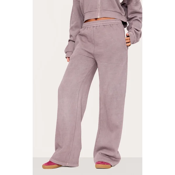 Tall Washed Brown Drawstring Wide Leg Sweatpants