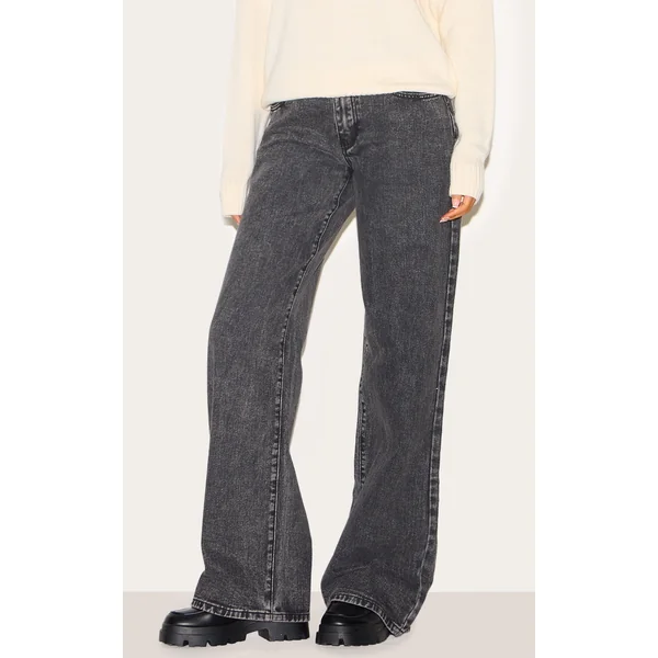 Tall Washed Grey Low Rise Boyfriend Jeans