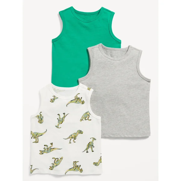 Tank Top 3-Pack for Toddler Boys - Dino Attack