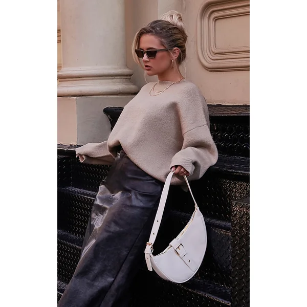 Taupe Oversized Knit Sweater