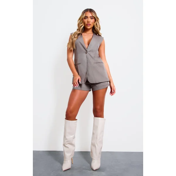 Taupe Premium Tailored Woven Shorts