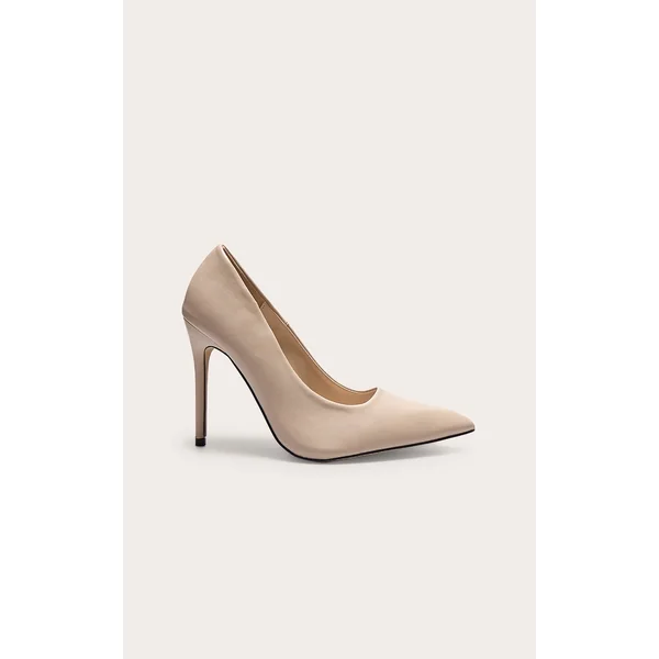 Taupe PU High Stiletto Court Heels