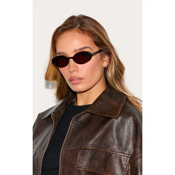 Taupe Small Oval Sunglasses