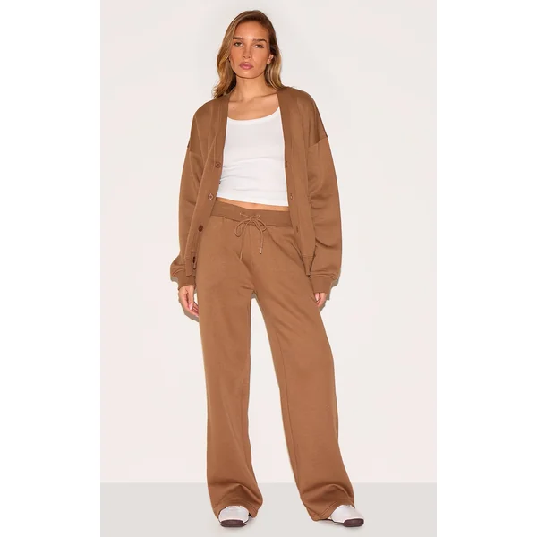 Taupe Wide Leg Drawstring Sweatpants