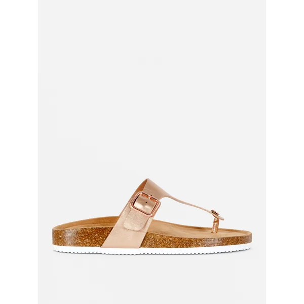 T-Bar Footbed Sandals - Light Pink