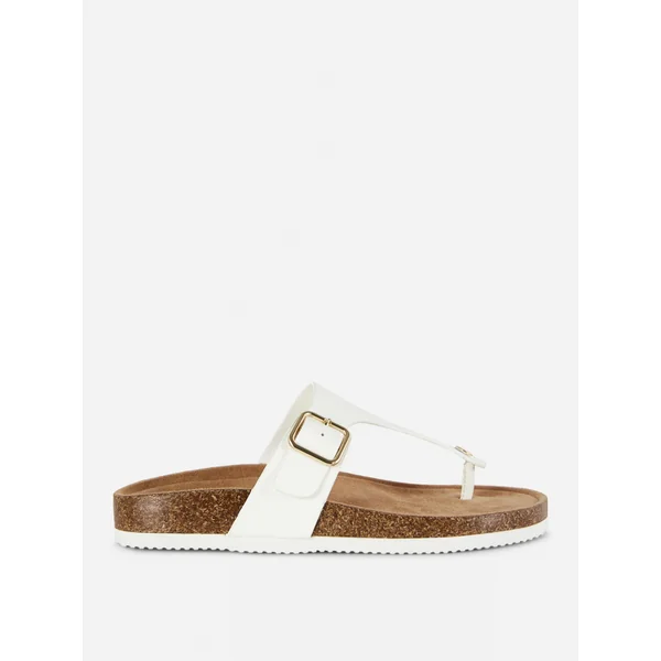 T-Bar Footbed Sandals - White
