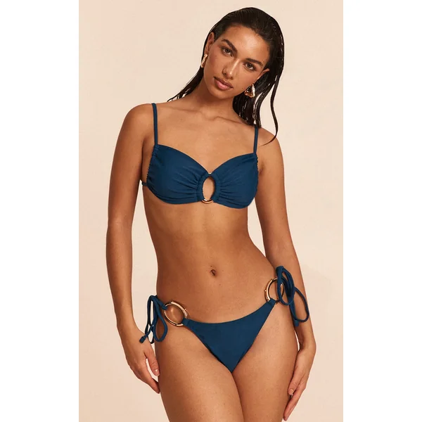 Teal O Ring Trim Bikini Top