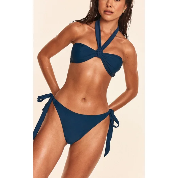 Teal Tie Side Tanga Bikini Bottoms