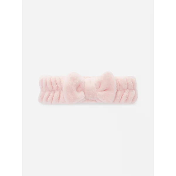 Terry Cloth Bow Headband - Pink