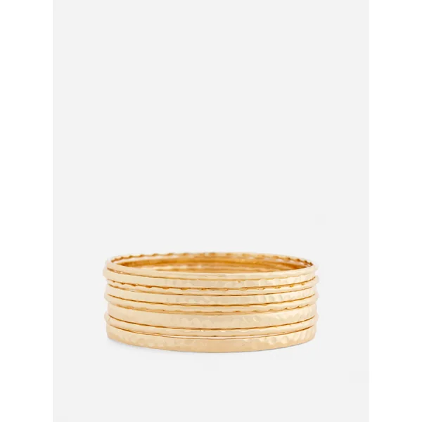Textured Bangle Stack - Yellow