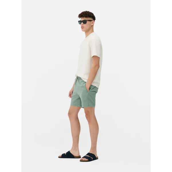 Textured Drawstring Swim Shorts - Green