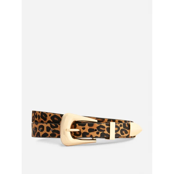 Textured Leopard Belt - Multi