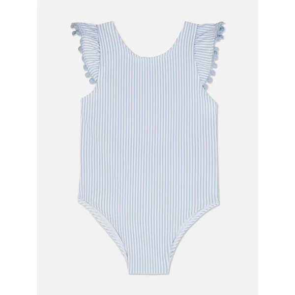 Textured Pompom Swimsuit - Blue