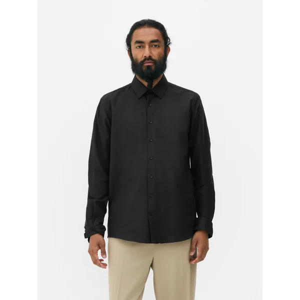 Textured Regular Fit Shirt - Charcoal