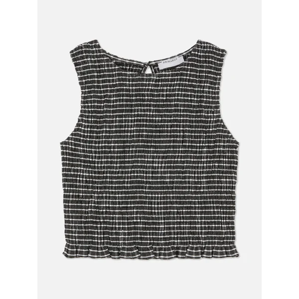 Textured Striped Blouse - Black
