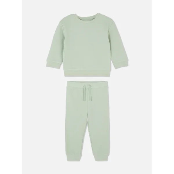 Textured Sweatshirt and Joggers Set - Green
