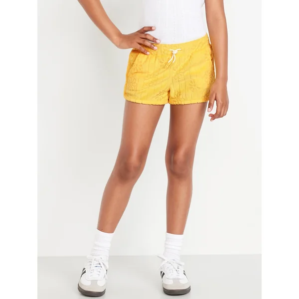Textured-Knit Dolphin-Hem Cheer Shorts for Girls - Taxicab