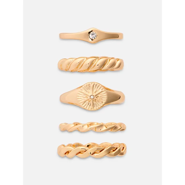 The Edit 5-Pack of Rings - Yellow