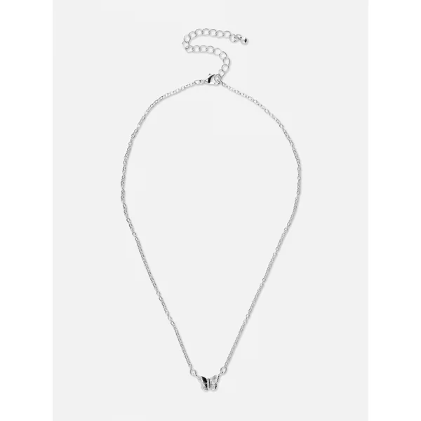 The Edit Butterfly Pendant Necklace - White