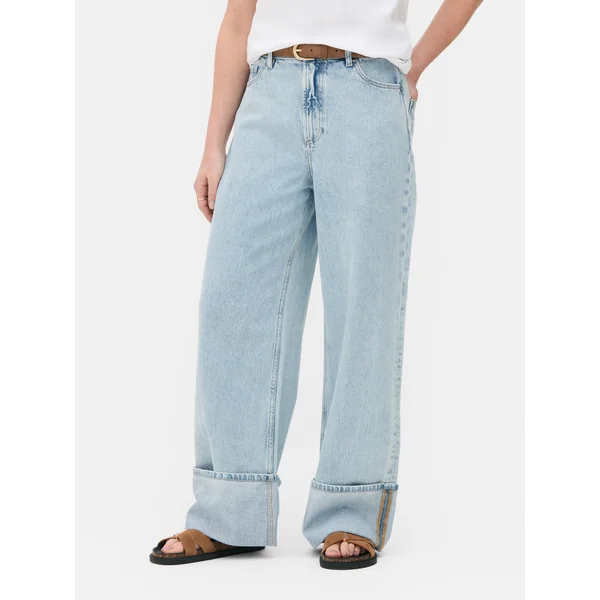 The Edit Cuffed Jeans - Light Blue