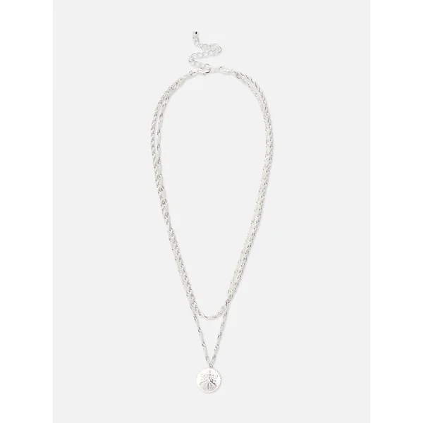 The Edit Double Row Disc Pendant Necklace - White