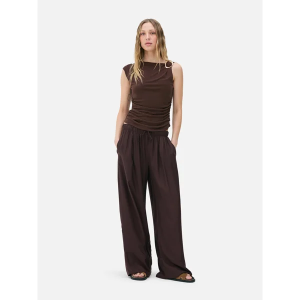 The Edit Draped Hardware Top - Brown