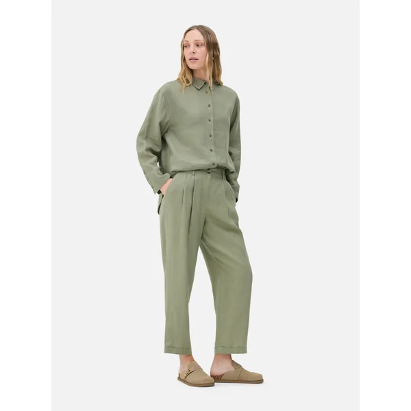 The Edit Linen Pants - Light Green