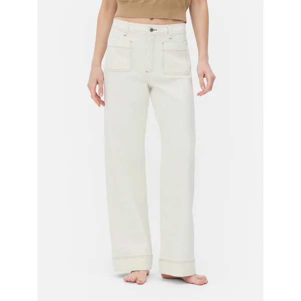 The Edit Mid Rise Pocket Jeans - White