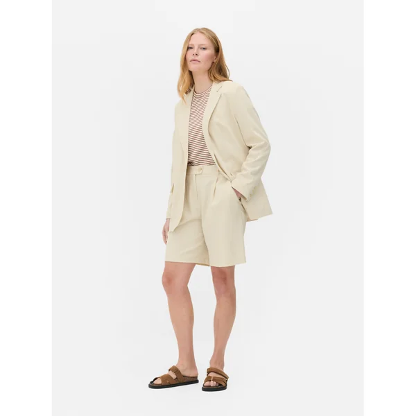 The Edit Oversized Blazer - Natural