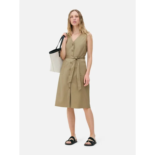 The Edit Poplin Dress - Natural