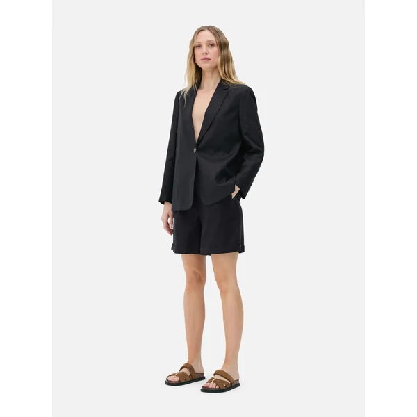 The Edit Single Button Blazer - Black
