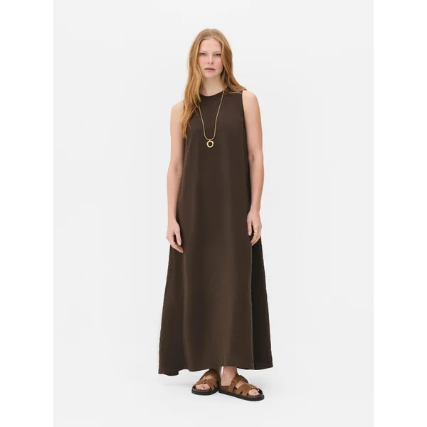 The Edit Sleeveless Midi Dress - Brown