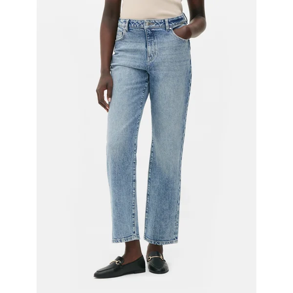 The Edit Straight Leg Denim Jeans - Light Blue