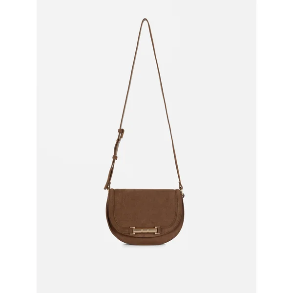 The Edit Suede Saddle Bag - Sand
