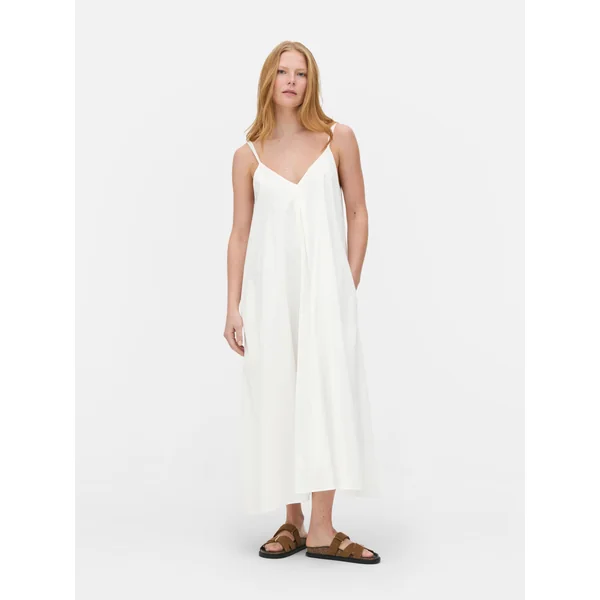 The Edit V-Neck Maxi Dress - White