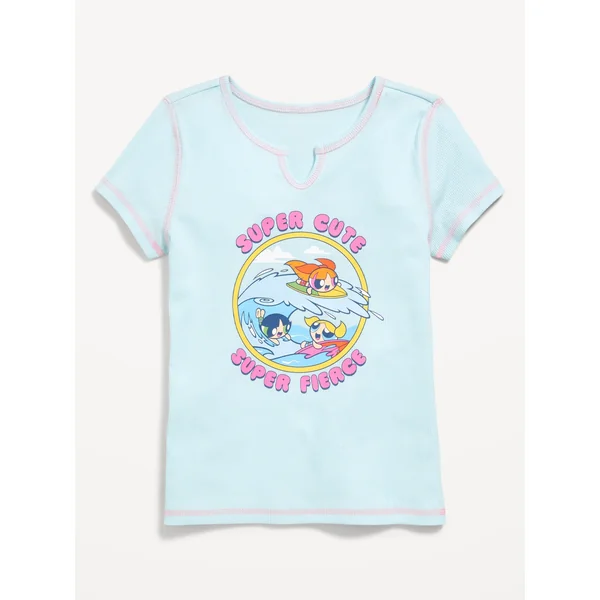 The Powerpuff Girls™ Fitted Ribbed Graphic T-Shirt for Girls - RAIN SHOWERS